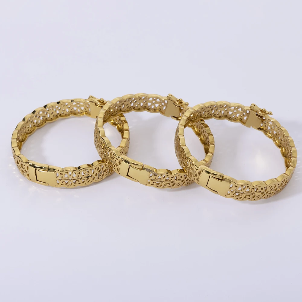 LUIZADA New Vintage Indian Women\'S Bracelet African Wedding Luxury Gold Plated Bride Exquisite Lucky Bangle Jewelry