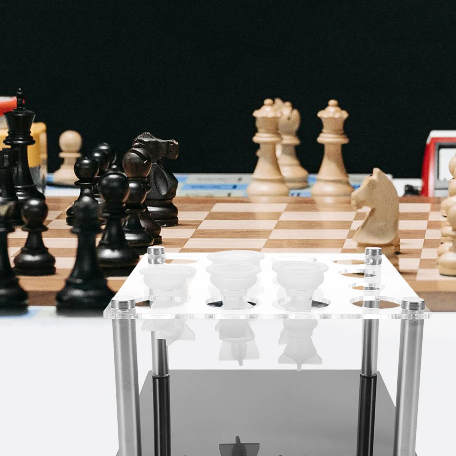 Chess Piece Mold Storage 1Set Acrylic Stand Holder DIY Projects Versatile Apertures Stable Base Epoxy Resin Accessories