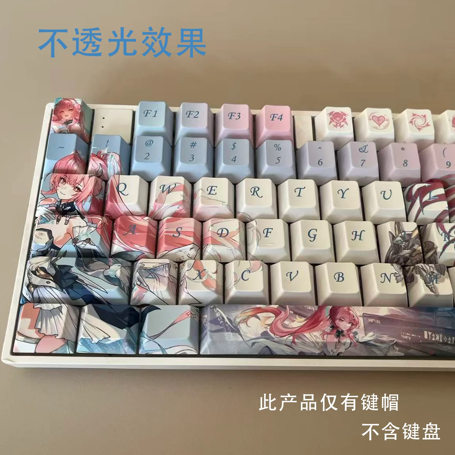 Klawisze Wuthering Waves 128 sztuk, motyw Aemeath, anime, PBT, barwione sublimacją, profil Cherry, do ANSI Made68, Mad68, Wooting 60 — zdjęcie produktu 5
