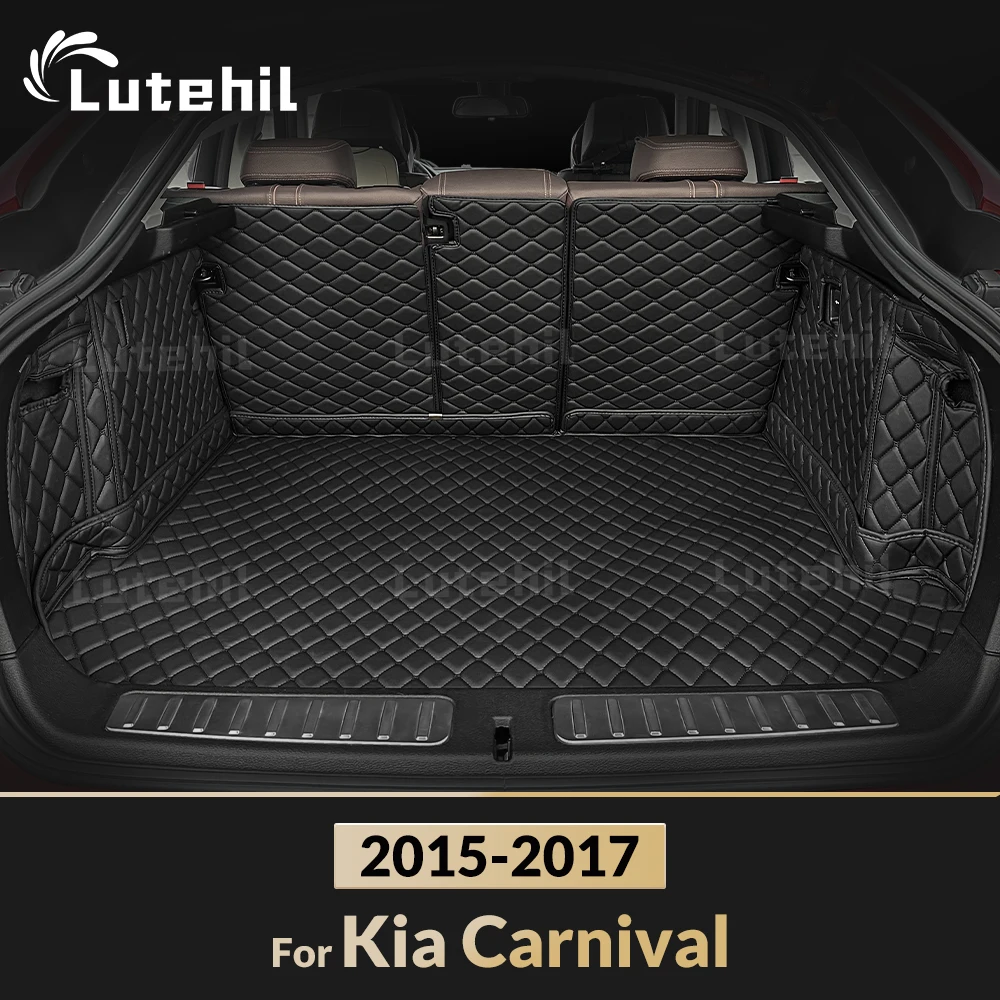 

Для Kia Carnival 2015 2016 2017, авто полный коврик для багажника Lutehil, чехол для багажника автомобиля, коврик для багажника, аксессуары для интерьера