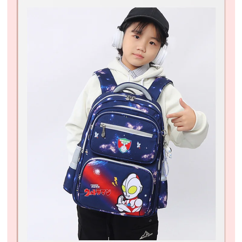 Ultraman Superman Primary School Student Ridge Bag Large Capacity Multi-compartment Boys and Girls Anti-splashing Backpack