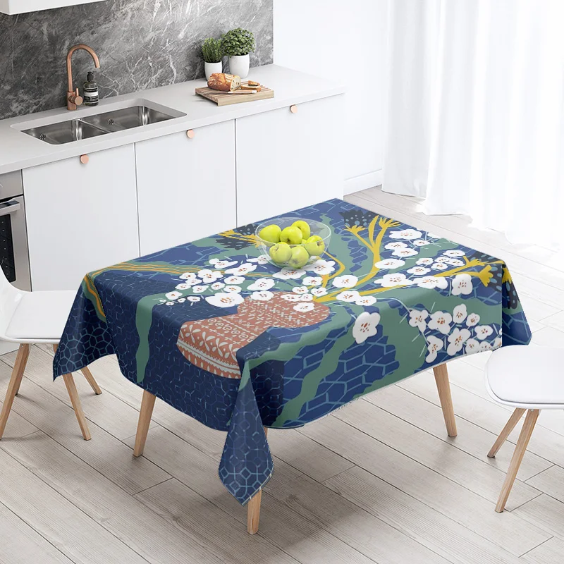 Morandi Ins Style Tablecloth Abstract Art Design 2025 New Geometric Pattern Decorative Tablecloth for Coffee Shop