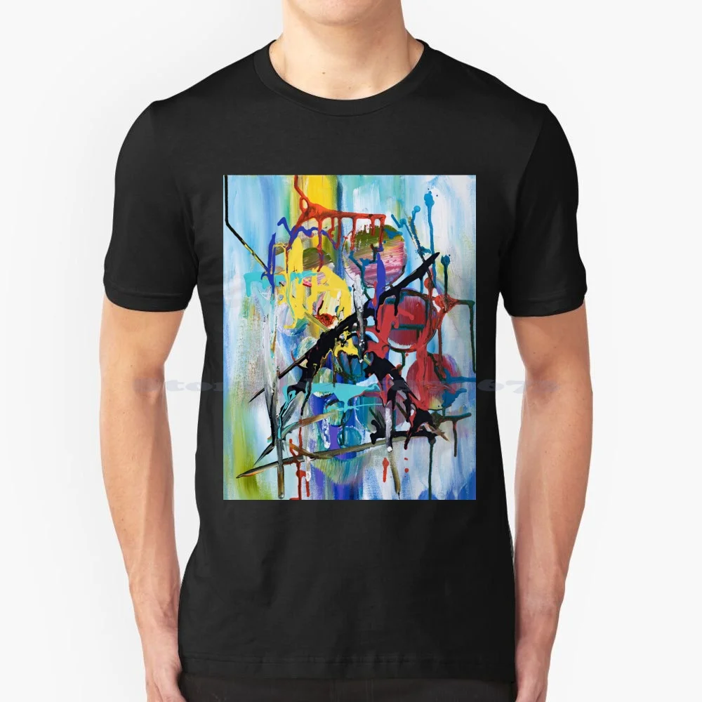 Cosmopolitan T Shirt 100% Cotton Tee Modern Abstract Contemporary Multicolor Colorful Geometric Cosmopolitan Shape Hotel Lobby