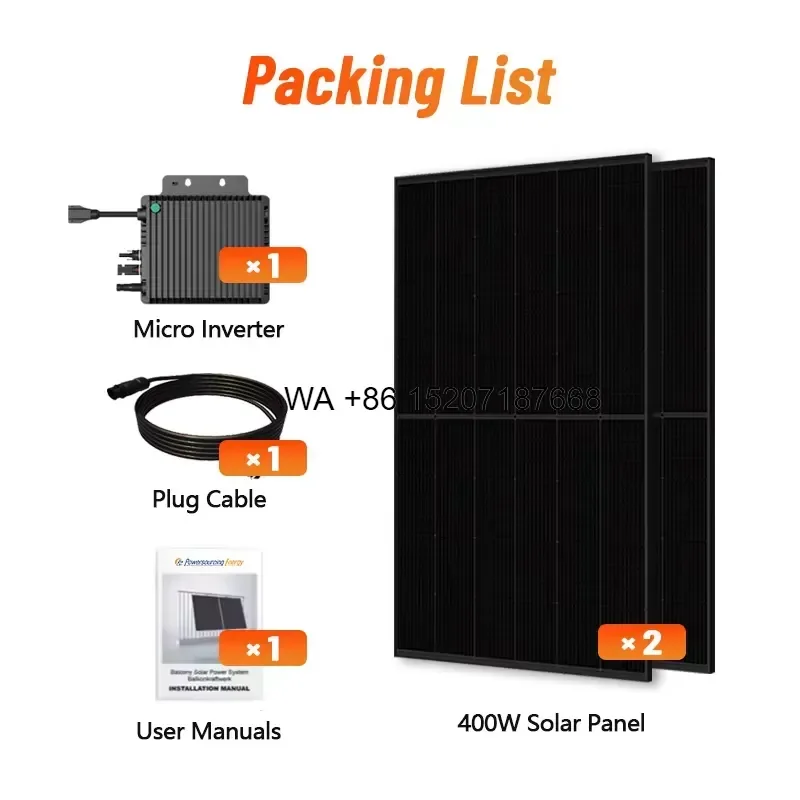 Wmwmnu for Balkonkraftwerk 600W 800W 1000W 1200W Balcony Solar Panel System Microinverter On Grid Solar Power Kit for Home