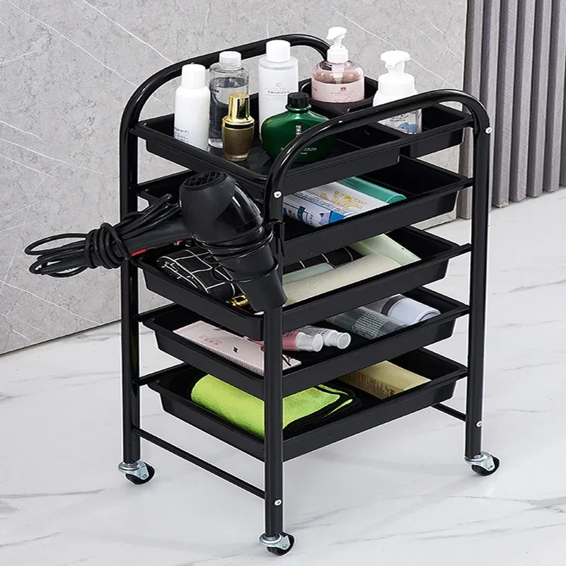 

Large Capacity Beauty Salon Auxiliary Cart Multifunctional Barber Shop Trolley with Wheels Efficient Tool Organizer