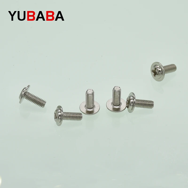 20PCS M2 M2.5 M3 M4 M5  DIN967 Nickel plating Cross recessed pan head screws with collar For Computer Floppy DVD ROM Motherboard