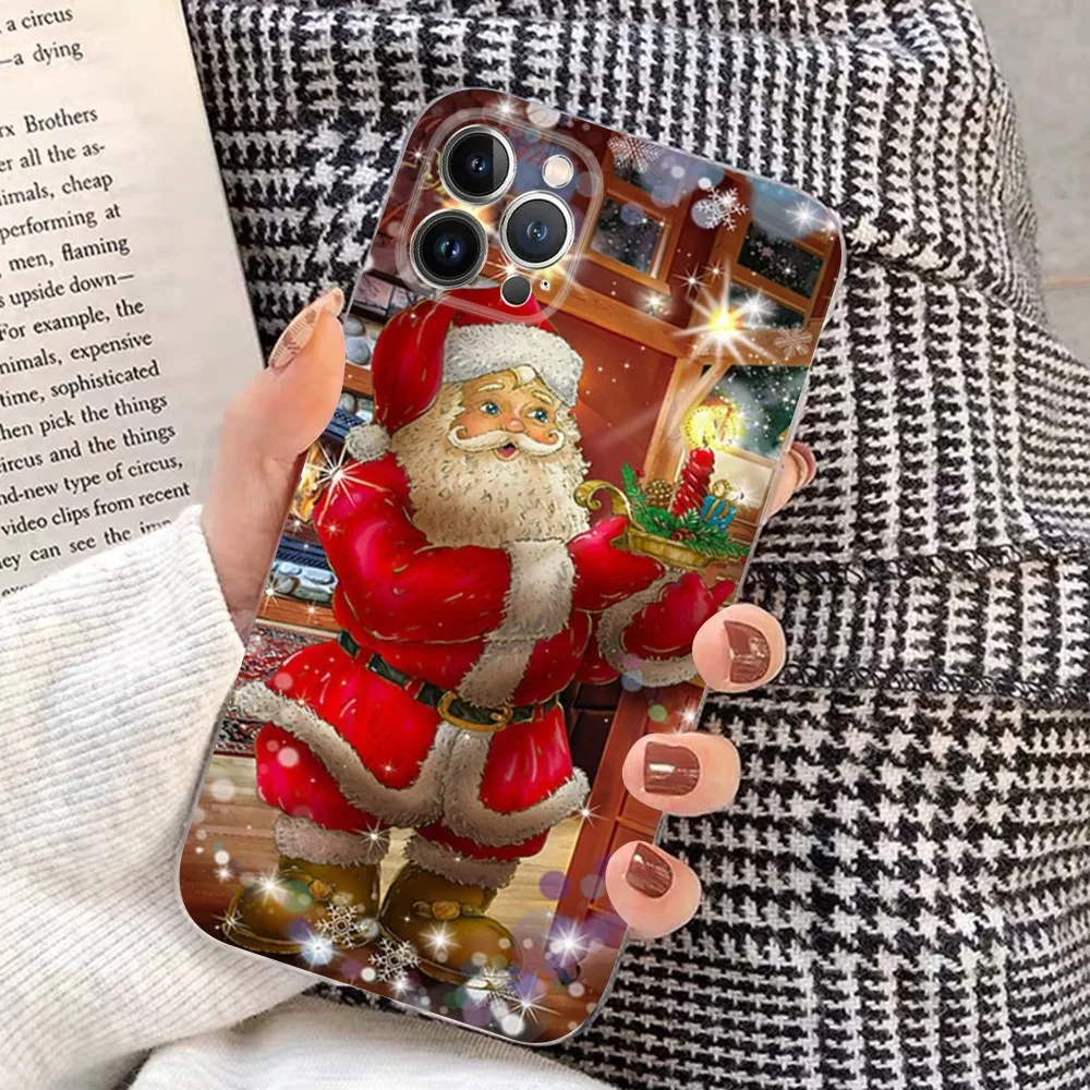 Christmas Cartoon New Year Gift Phone Case For iPhone 15 14 11 12 13 Mini Pro XS Max Cover 6 7 8 Plus X XR SE 2020 Funda Shell