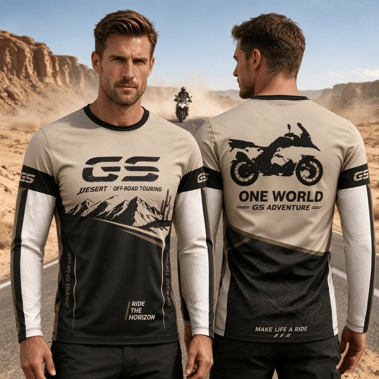 GS Adventure Motorcycle Long Sleeve T‑Shirt Men Motorbike Off‑Road Racing Jersey Unisex Motocross Casual Tops for Rider Fans