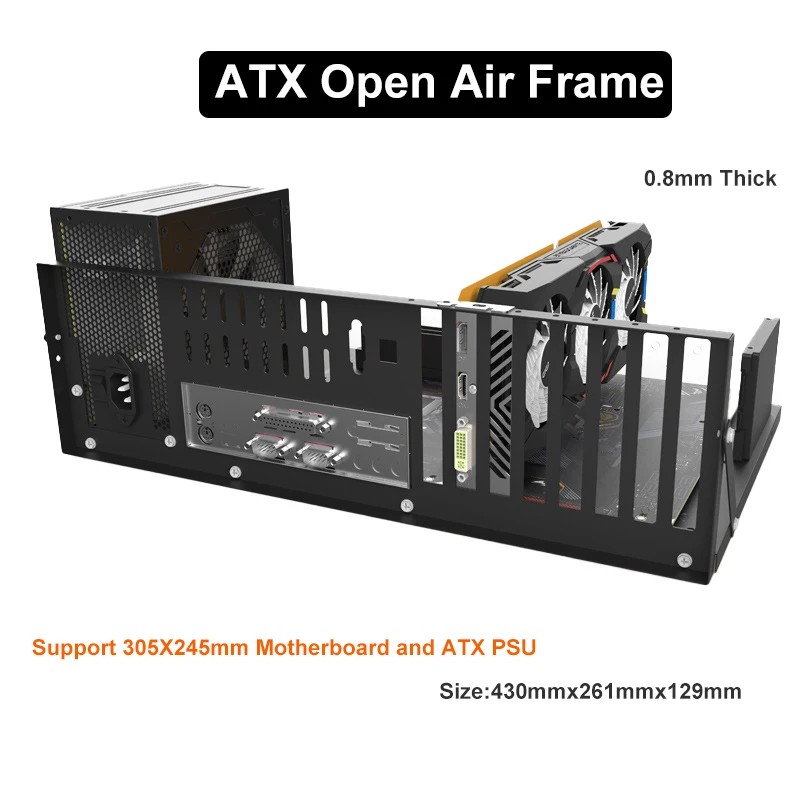 DIY PC Test Bench Open Chassis Rack for ATX/M-ATX/ITX Motherboards Solid Open Air Simple Rack DIY Computer Case Easy to Assemble