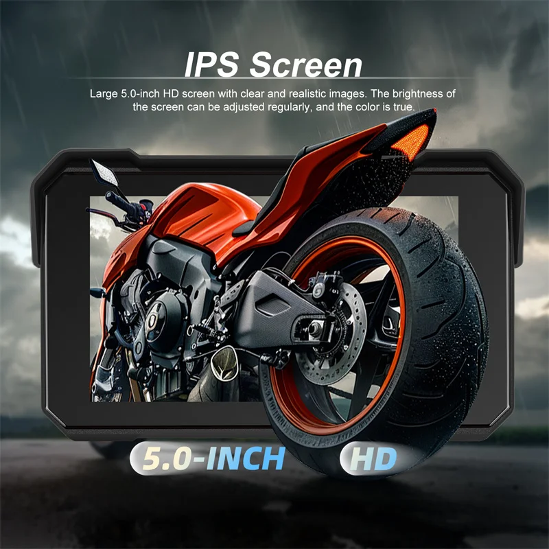 5 ''IPS شاشة دراجة نارية Carplay أندرويد السيارات المحمولة مشغل ذكي IP68 مقاوم للماء بلوتوث كشف ضغط الإطارات