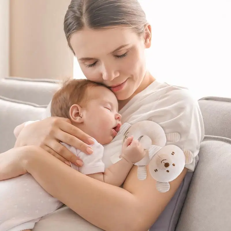 Sonajeros para bebé de 6 a 12 meses, juguetes arrugados de animales suaves para bebé, chupetes y mordedores para cama, cochecito de viaje, cuna de Pascua alta
