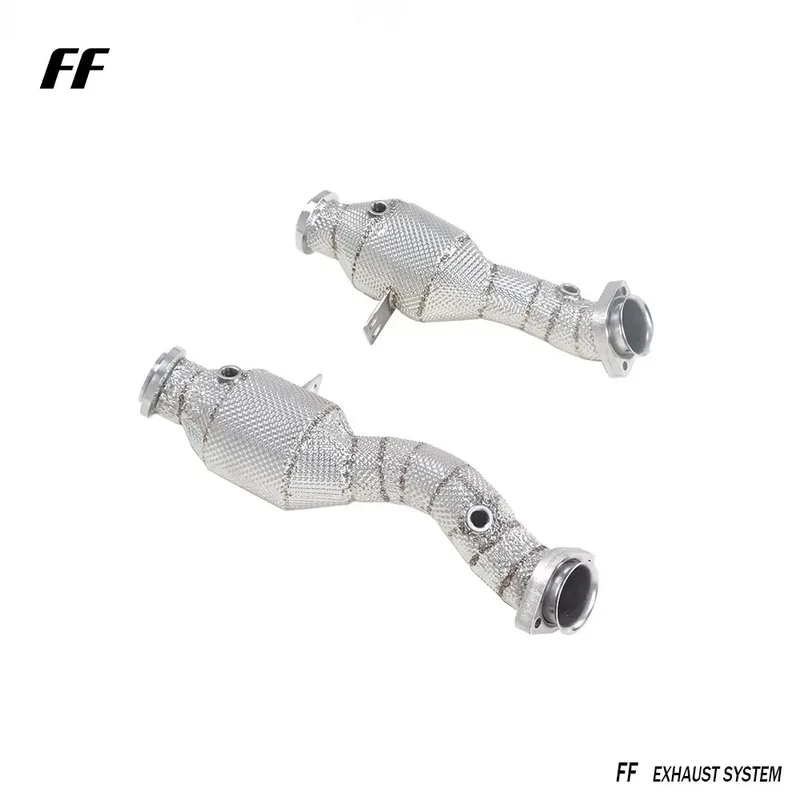 Drain Pipe Header Exhaust Pipe with Heat Shield for Mercedes Benz C43 E320 E43 GLC43 C400 C450 E400 E450