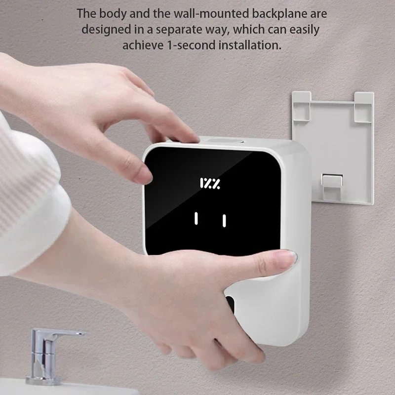 Liquid Soap Dispensers Rechargeable Wall-mounted 280ML Three-Speed Adjustment Automatic Foam Dispenser Hand Sanitizer Machine