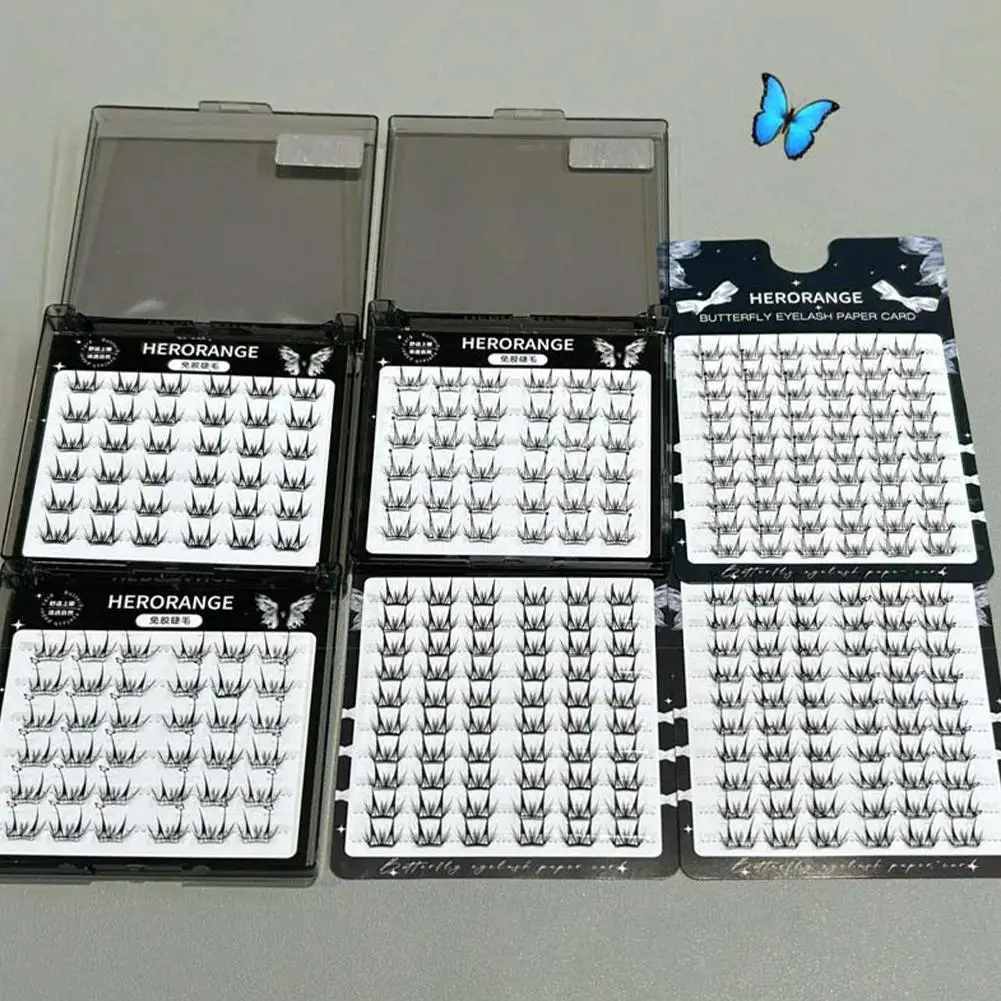 Pestañas postizas naturales segmentadas sin pegamento, herramientas gruesas y extensiones de pestañas, pegamento rizado en grupo, pestañas de maquillaje 3D DI G9Y9