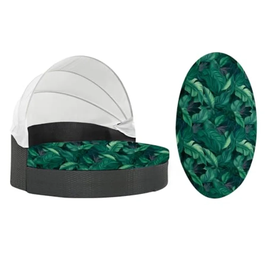 

Круглая наволочка с прикрепленной подушкой из эластичной ткани, диаметр 66 дюймов, для шезлонга, матраса, сада, двора, газона, веранды.