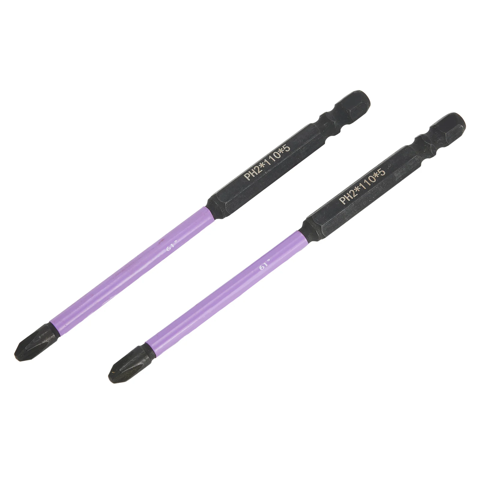 Hand Tools Screwdriver Bits Electric Screwdriver Alloy Steel Black Drill Bits HRC61 Magnetic PH2 Purple Rust Proof