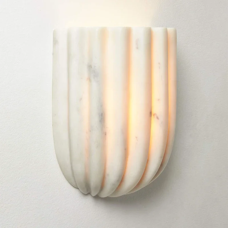 

Natural marble wall lamp bedroom bedside lamp living room hallway background wall lamp