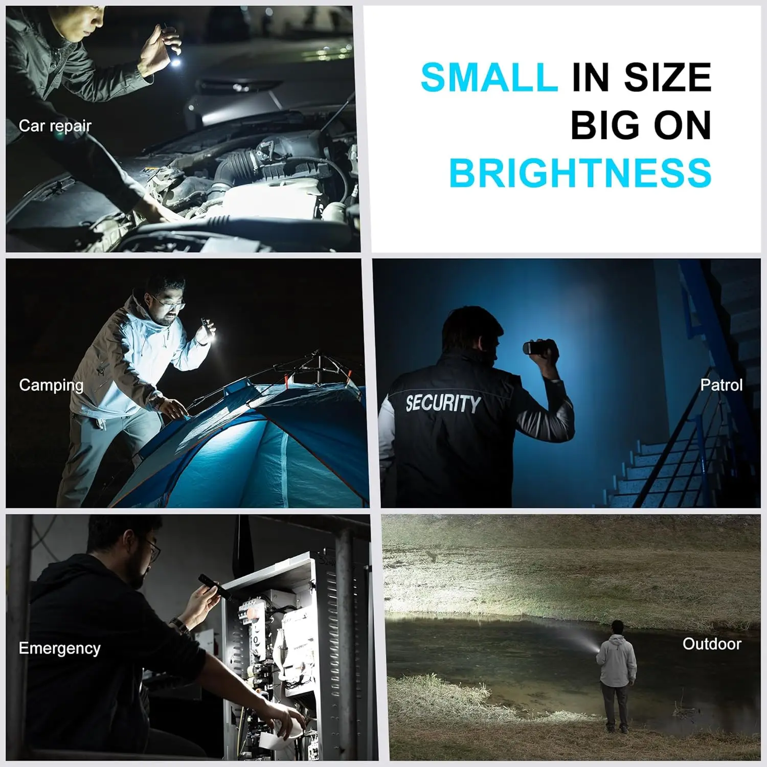 WUBEN C3 Flashlight 1200 High Lumens Rechargeable Flashlight 6 Modes IP68 Waterproof LED Tactical Flashlight for Camping Hunting