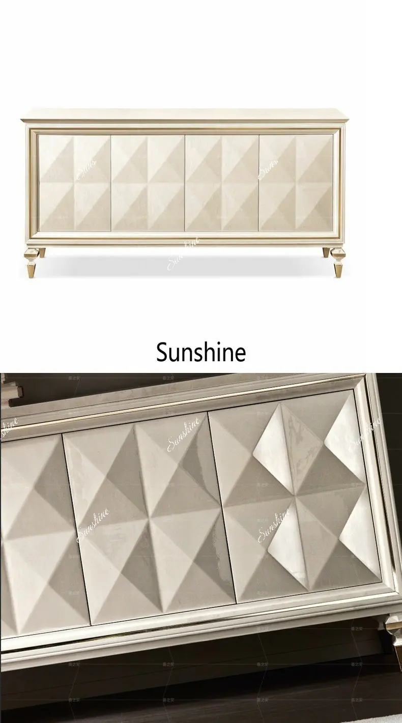 American light luxury entrance decorative cabinet solid wood storage storage