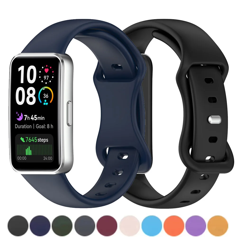 Silikonowe paski do Huawei Band 10/9/9 NFC, akcesoria, wymienne sportowe bransoletki, pulseira correa do Huawei Bands 8/8NFC