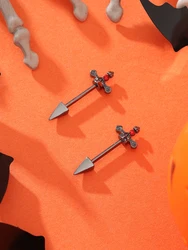 KUNIU2pcs Punk Dark Cross Arrow Halloween Breast Ring Ladies Piercing Breast Nail Barbell Jewelry
