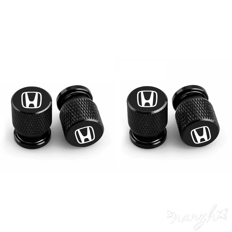 Accessoires automobiles pour Honda Accord Civic FIT Insight CRV Jazz HRV CRZ City Vezel, 4 pièces, capuchons de valve de pneu de voiture en aluminium