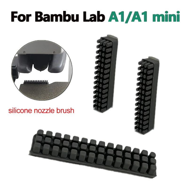 3/6/9/15pcs Nozzle Brush For Bambu Lab A1 / A1 Mini Wiper Silicone Brush Hotbed Mounted Scrubbers Cleaning Tool 3D Printer Parts