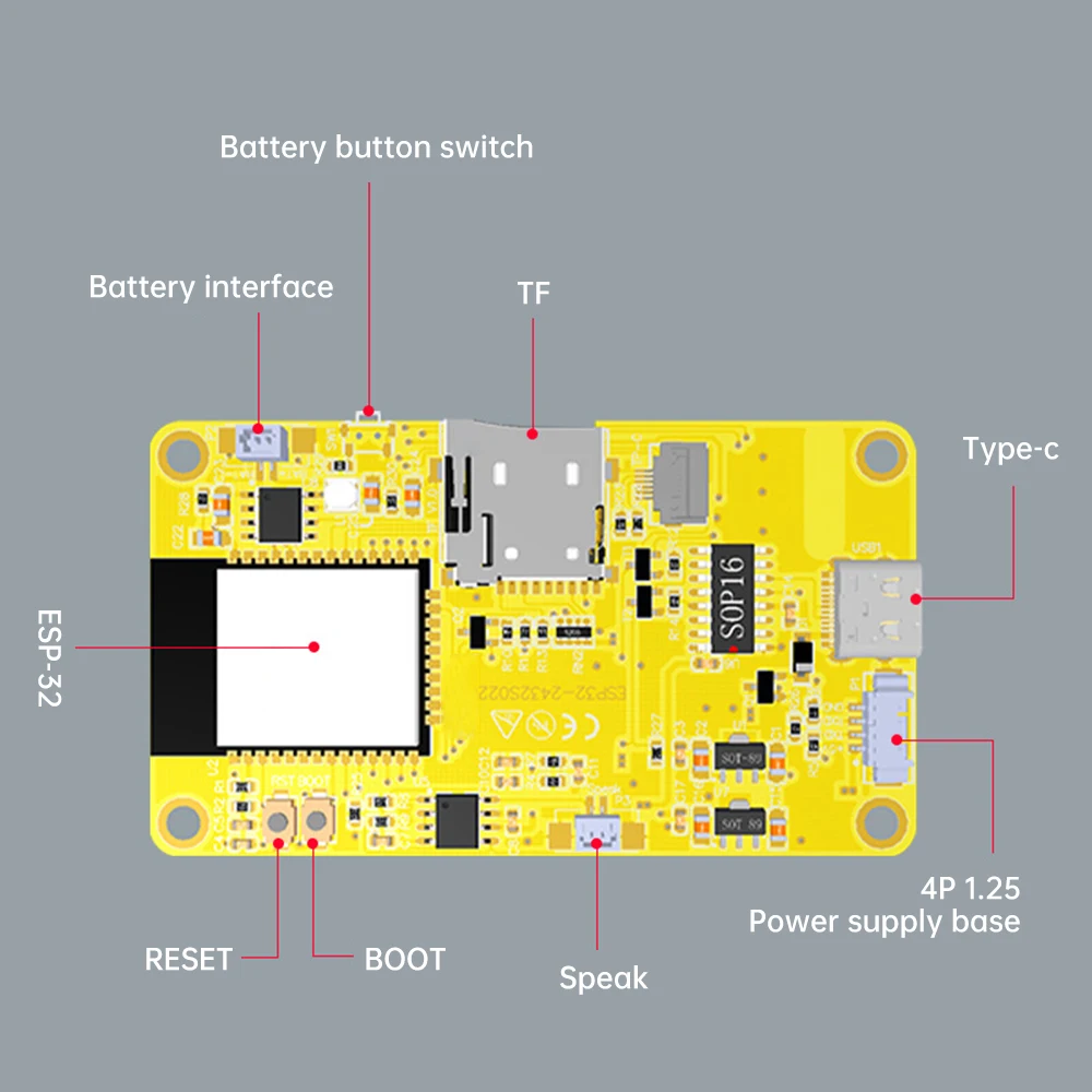 

ESP32 4M FLASH 2.8-inch 240*320 LCD Display Module with WIFI and Bluetooth-Compatible Capacitive or Resistive touch