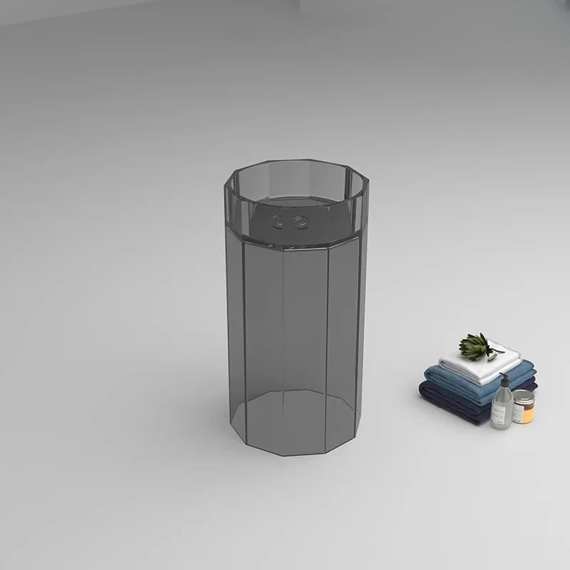 

Durable Crystal Artificial Stone Outdoor Washbasin – Column Design for Hotels, Homes & Gardens, Transparent Crystal Aesthetic