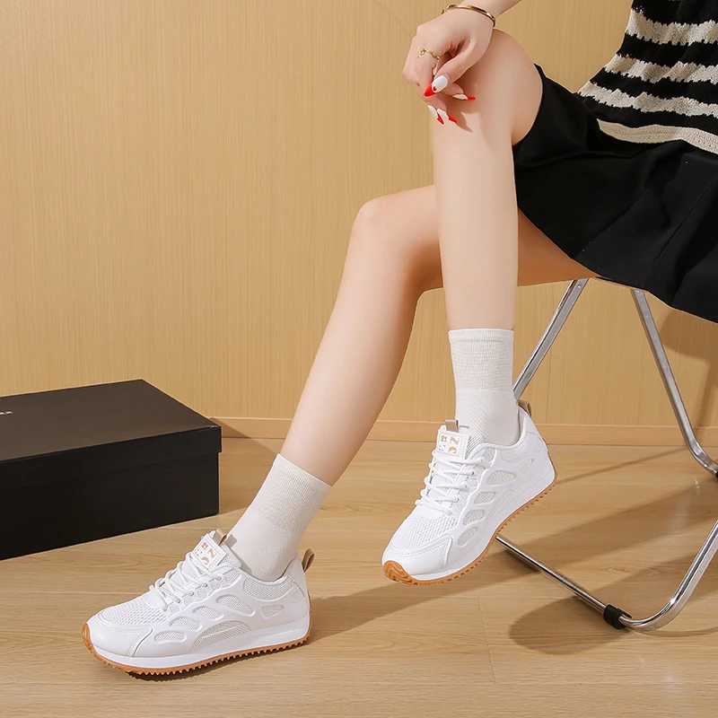 صيف جديد مريح / تنفس الاحذية الرياضية المألوف جولة تو شبكة أنيقة سميكة سوليد عارضة الأحذية للنساء #3