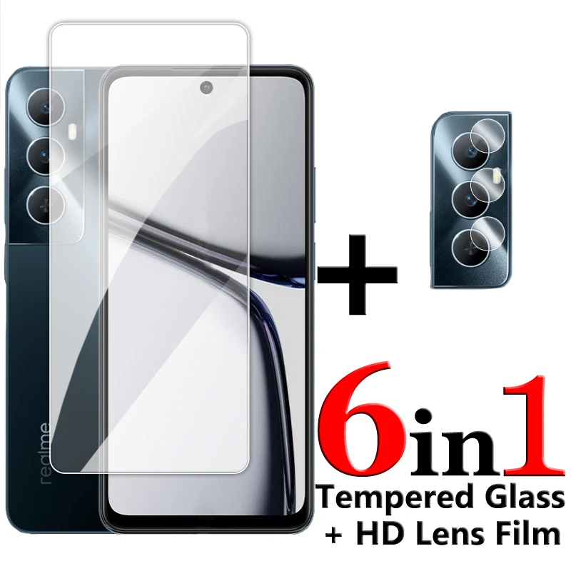 

For Realme C65 4G Glass For Realme C65 Tempered Glass 6.67 inch Transparent HD Screen Protector For Realme C65 4G Lens Film