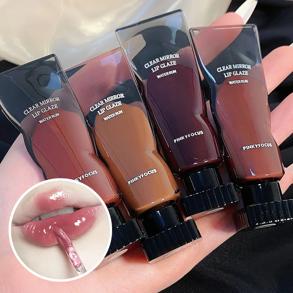 Brilho labial espelhado – à prova d'água e à prova de manchas, esmalte gelatinoso brilhante, brilho labial não pegajoso de longa duração com acabamento orvalhado