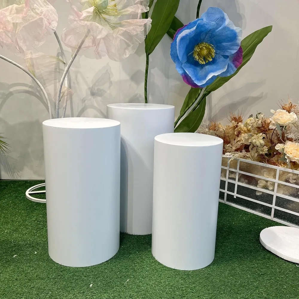 Metal Cylinder Stands, 3 Pcs Heavy Duty Cylinder Pedestal Stands For Party Wedding,Cake Dessert Placement,Display Stands.