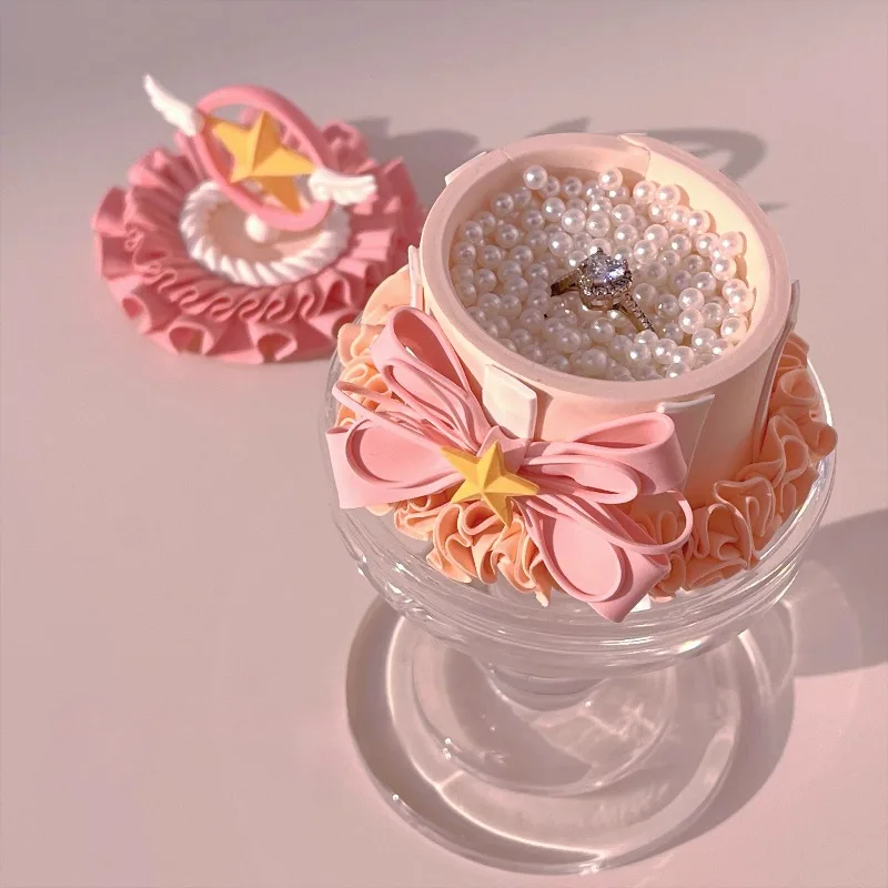 

Exquisite Ring Box Modern Creative Detachable Portable Wedding Ring Box Beautiful Rings Boxes Jewelry Display Take Photo Props