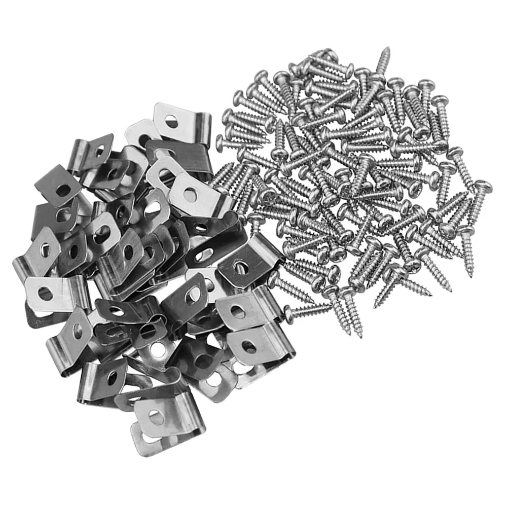 100 Sets Fence Clip Clips Parts Wood Barbed Wire Metal Aluminum for Garden Heavy Duty