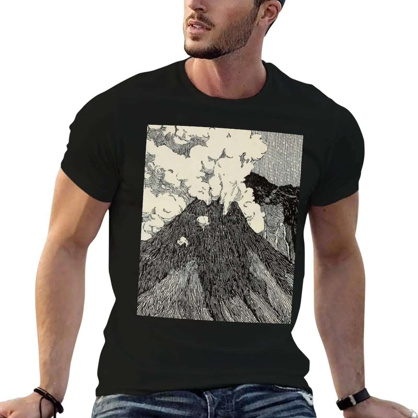 Naturalist Volcano T-Shirt Work Duty Casual T-Shirt