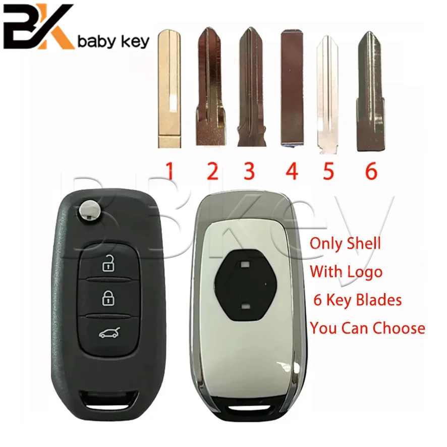 BB Key for Renault Megane III Dacia Duster Kadjar Captur Symbol 3 Buttons VAC102 Blade Remote Car Key