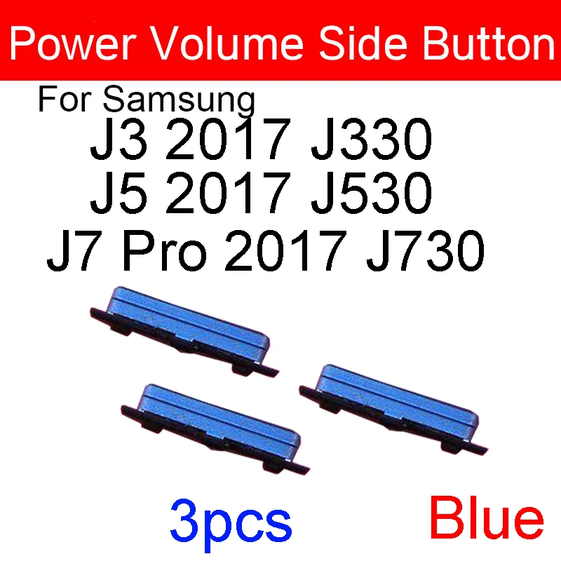 3pcs/lot For Samsung Galaxy J3 J5 J7 2017 J330 J330F J530 J530F J730 J730F Volume + Power On Off Side Button Key Flex Cable