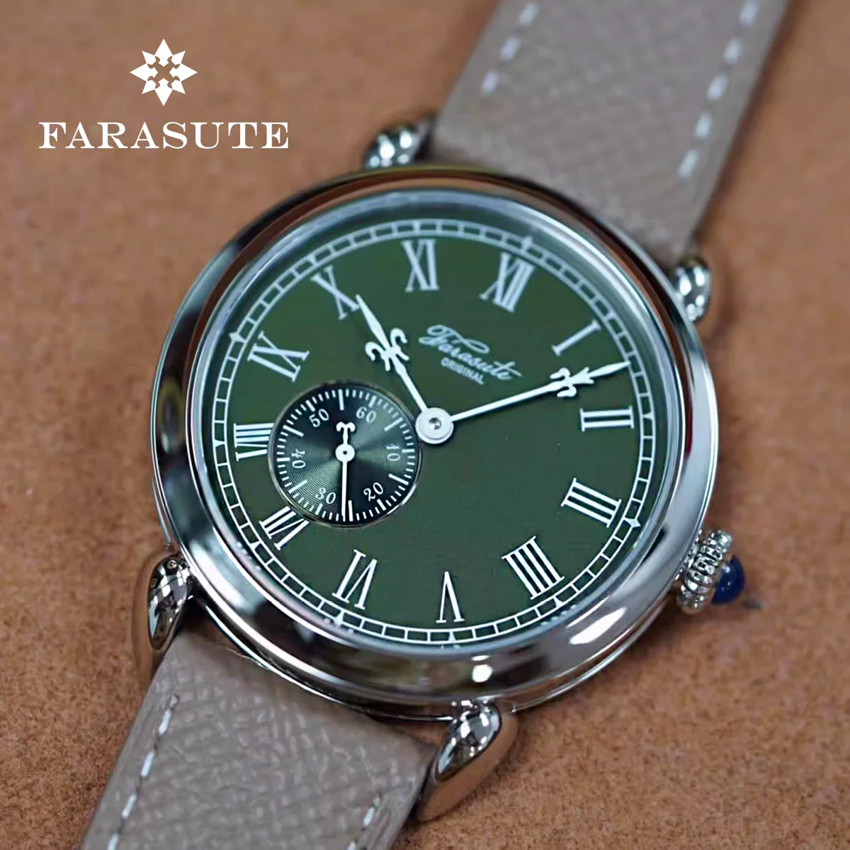 FARASUTE Men Automatic Watch 40mm Mechanical Wristwatch Sapphire Mirror Enamel Dial Hangzhou5000 Mini Rotor