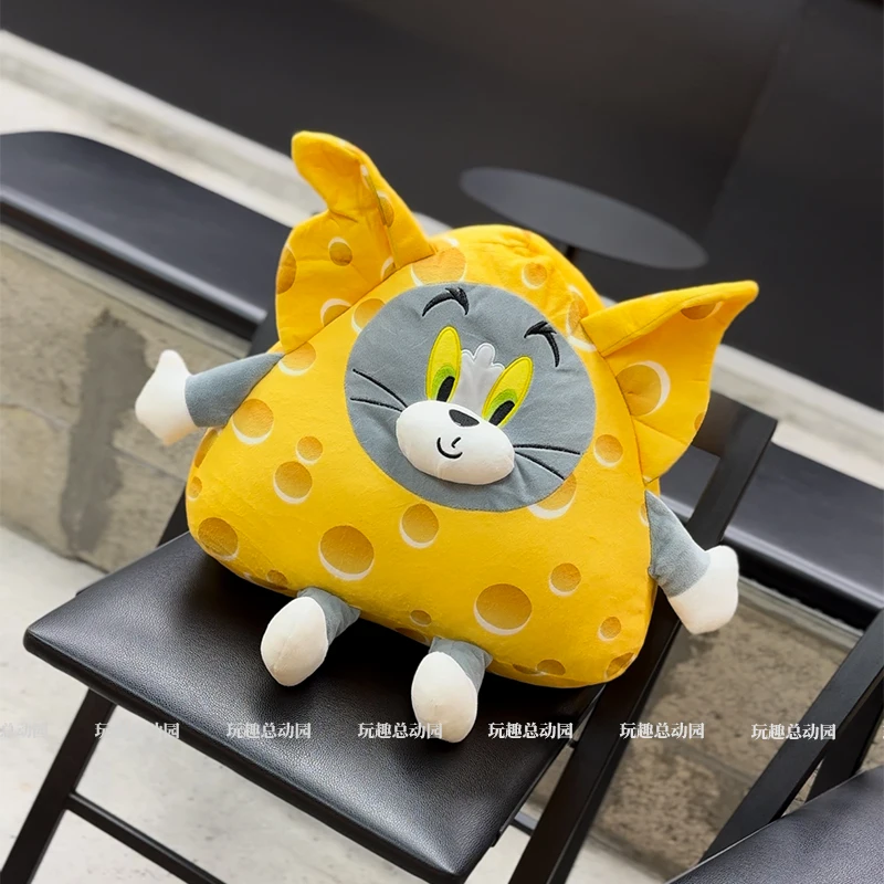 Lovely Tom and Jerry Doll Anime Plush Pillow Blanket Tom cat And Jerry mouse Plush Pillow Kawaii Cheese Shape Funny Girl Gift