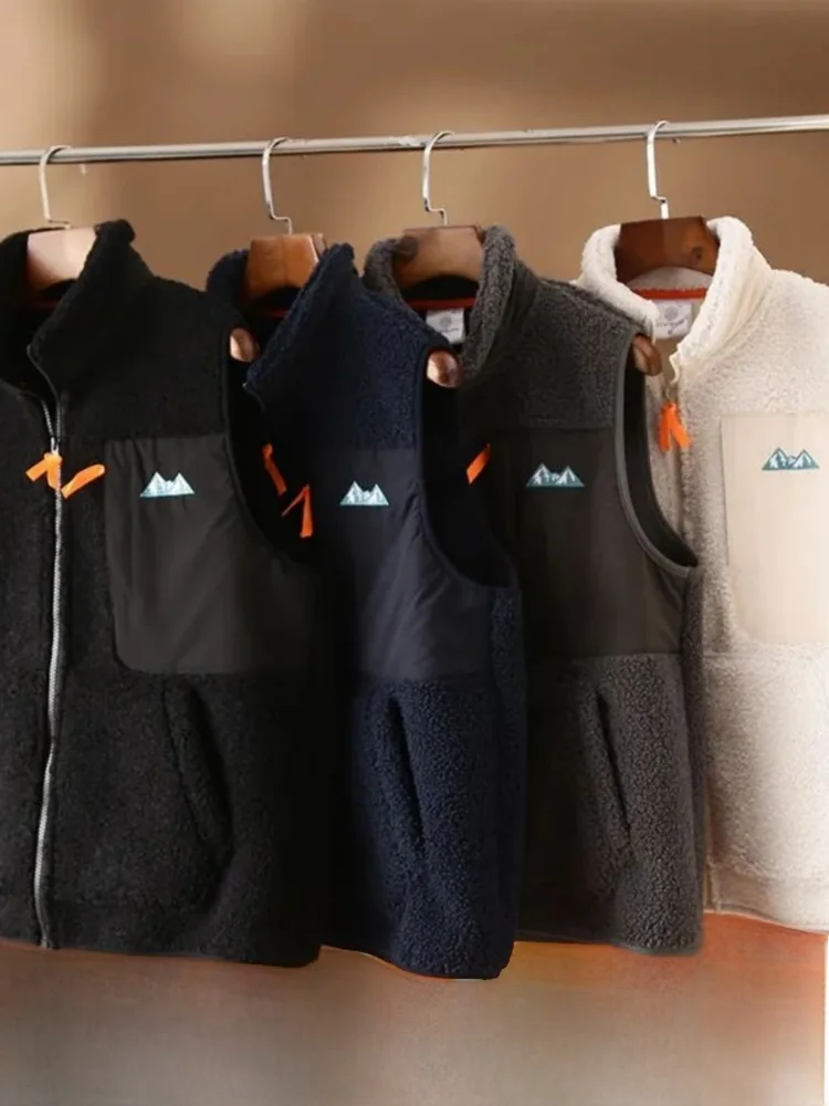 

Warm Fce Vest Zipper Collar Men's Winter Thiened Casual Faion Outerwear Stand Fit Youth ular Other Casual