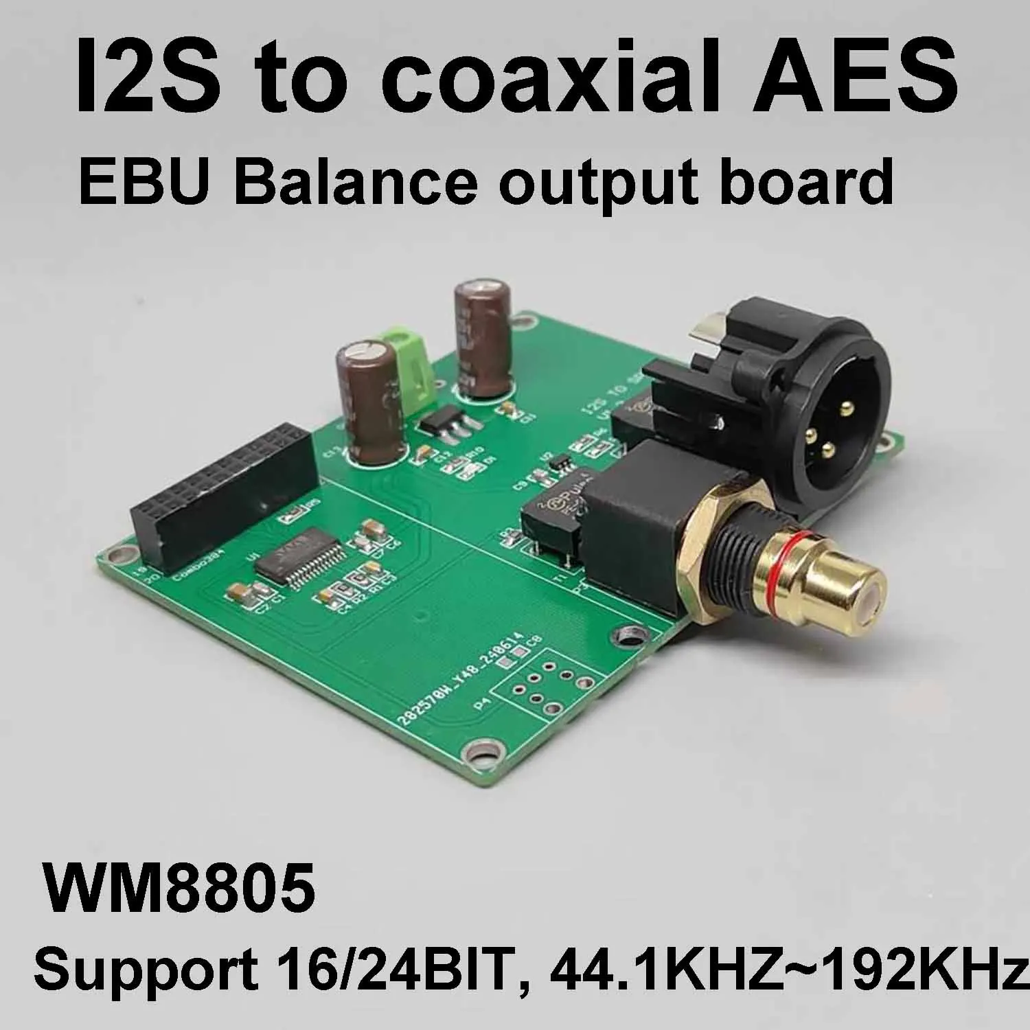 XMOS Amanero Italy Interface I2S To Coaxial AES/ EBU Balanced Output Board WM8805 Digital Audio Receiver 16/24BIT 44.1~192KHz