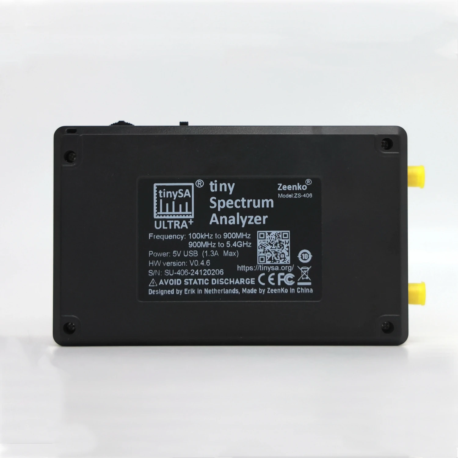 Nieuwste Originele Zeenko TinySA ULTRA Plus ZS406 900Mhz-5.4GHz Handheld Tiny Spectrum Analyzer 20dB LNA Module