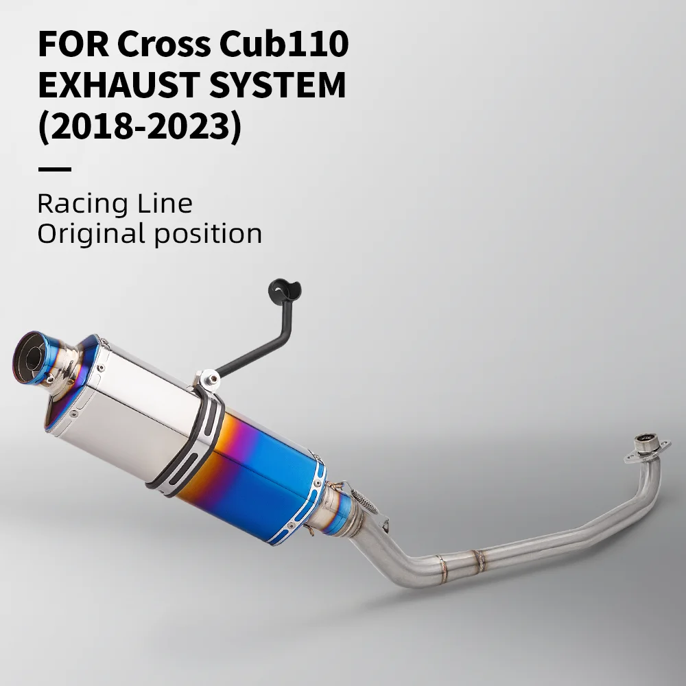 FOR (2018-2023) Cross CUB110 CC110 Motorcycle Stainless Steel Full Section CC-110 Exhaust T58-51mm System Complete Set Muffler