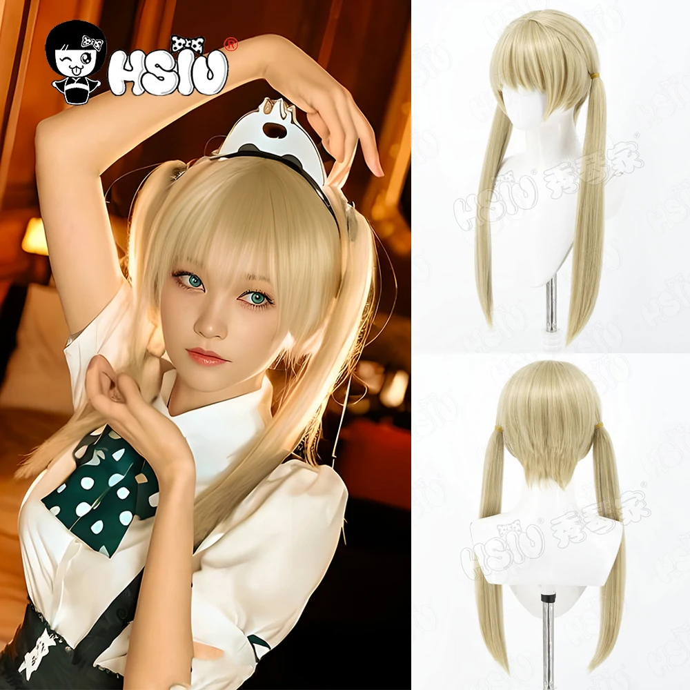 

Maka Albarn Cosplay Wig Fiber synthetic wig「HSIU」60Cm Light golden double ponytail long Wig+Wig cap Anime Soul Eater Cosplay