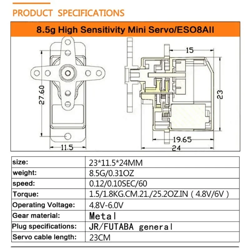 2026 EMAX ES08MDII ES08MD II Metal GEAR Digital Servo up SG90 ES08A ES08MA MG90S TREX 450 Helicopter Airplane Rc Robot view 6