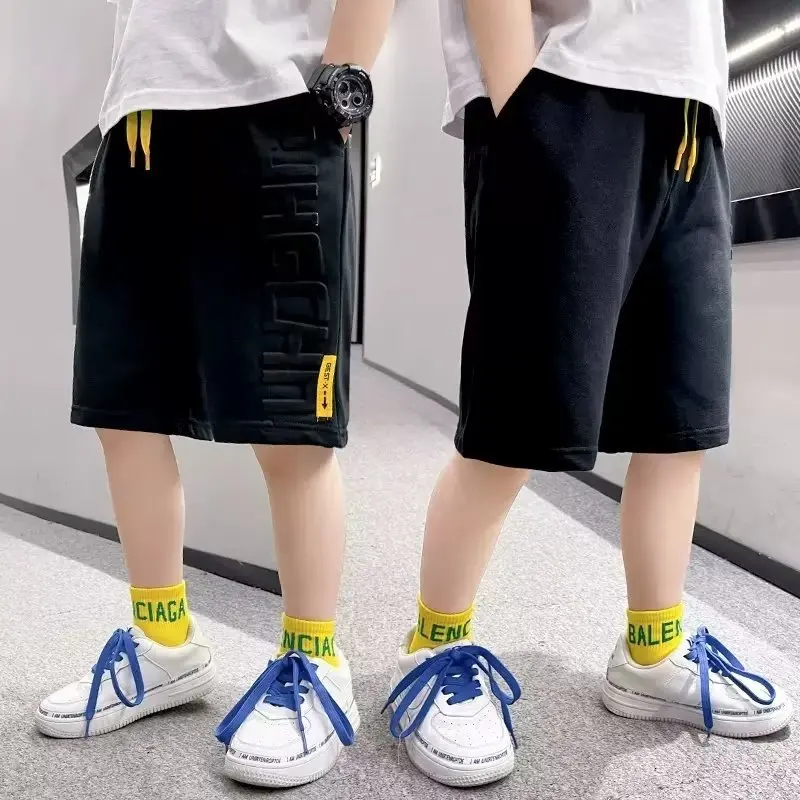 Boys Shorts Summer Short Sport Casual Versatile Cotton Sweatpants Boys Knee Length Pants 4-15Y Teenage Kids Clothes Trousers