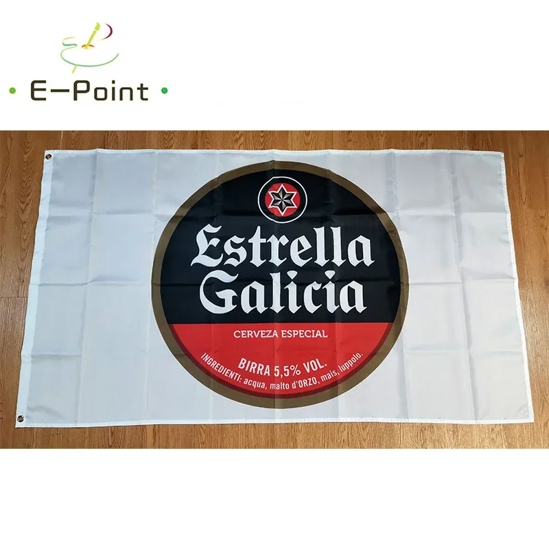 Estrella Galicia Beer Flag 3ft*5ft (90*150cm) Size Christmas Decorations for Home Flag Banner Indoor Outdoor Decor BER102