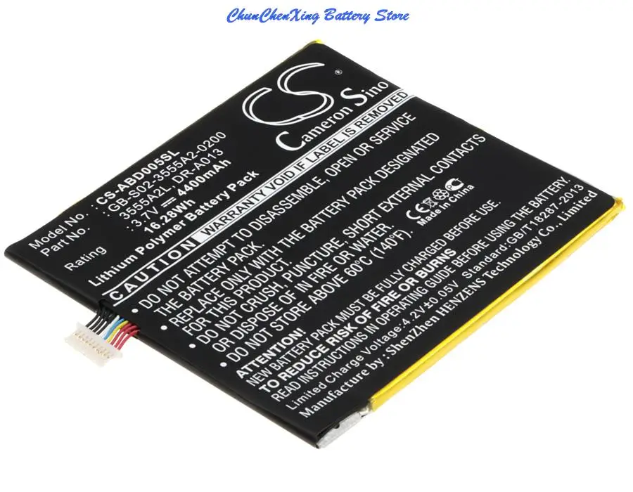 OrangeYu  4400mAh Battery 3555A2L, DR-A013, E3GU111L2002, GB-S02-3555A2-0200, QP01 for Amazo n D01400, kindle Fire