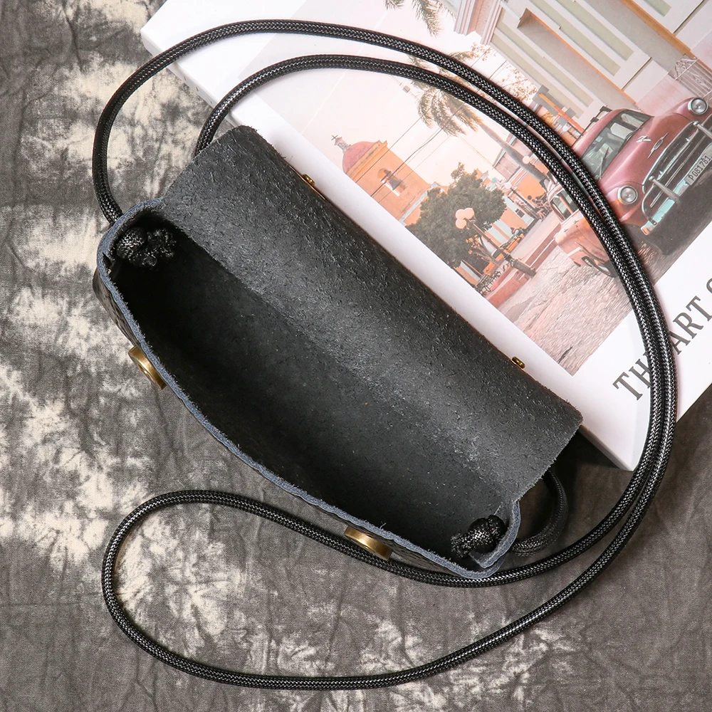 LUOKIR Neue Stil Echtes Leder frauen Tasche 3D Geschnitzte Handwerk Schulter Tasche Top Schicht Rindsleder Casual Umhängetasche Telefon Tasche – Detail 10